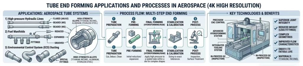 Tube end forming machine applied in automotive fluid systems and HVAC production
